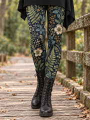 Women's Fall/Winter Floral Art Printed Leggings