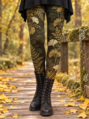 Women's Fall/Winter Floral Art Printed Leggings