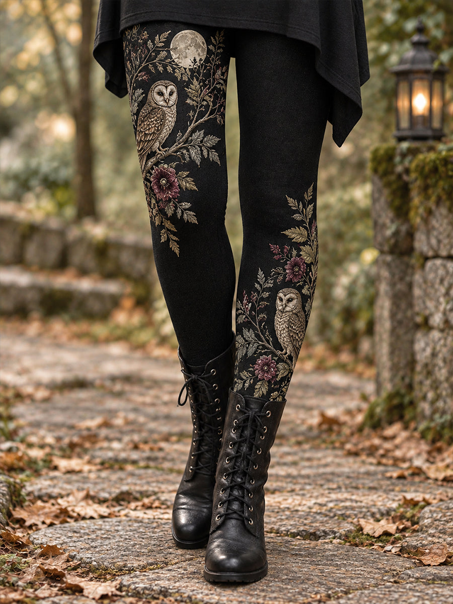 Women's Fall/Winter Floral Art Printed Leggings
