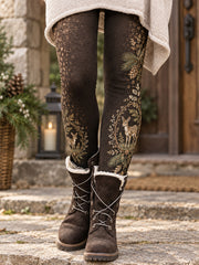 Women's Fall/Winter Floral Art Printed Leggings