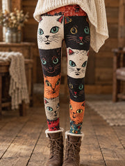 Women's Fall/Winter Floral Art Printed Leggings