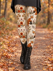 Women's Fall/Winter Floral Art Printed Leggings