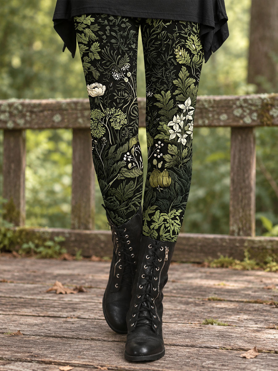 Women's Fall/Winter Floral Art Printed Leggings