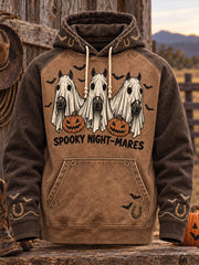 Men's Western Halloween Horses Art Printed Hoodie