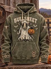 Men's Western Halloween Cows Art Printed Hoodie