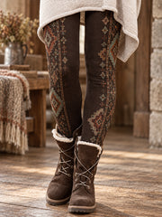 Women's Fall/Winter Floral Art Printed Leggings