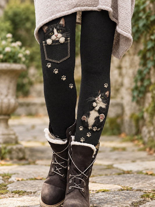 Women's Fall/Winter Floral Art Printed Leggings
