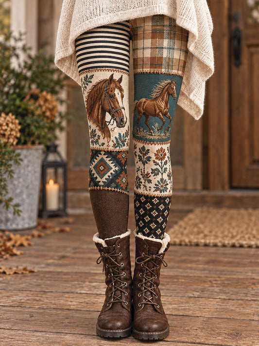 Women's Fall/Winter Animal Floral Art Printed Leggings