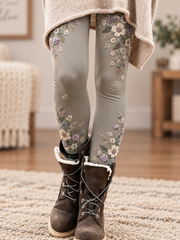 Women's Fall/Winter Cat Art Printed Velvet Leggings