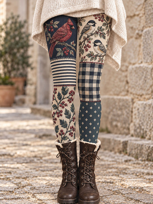 Women's Fall/Winter Animal Floral Art Printed Leggings