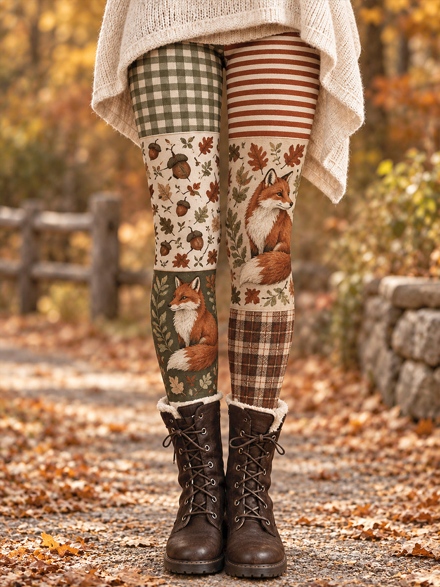 Women's Fall/Winter Floral Art Printed Leggings