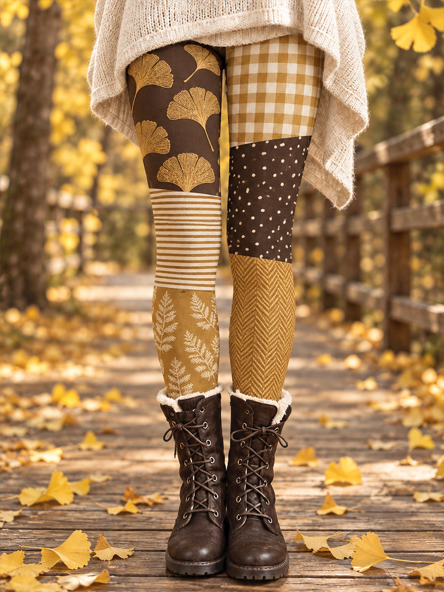 Women's Fall/Winter Floral Art Printed Leggings