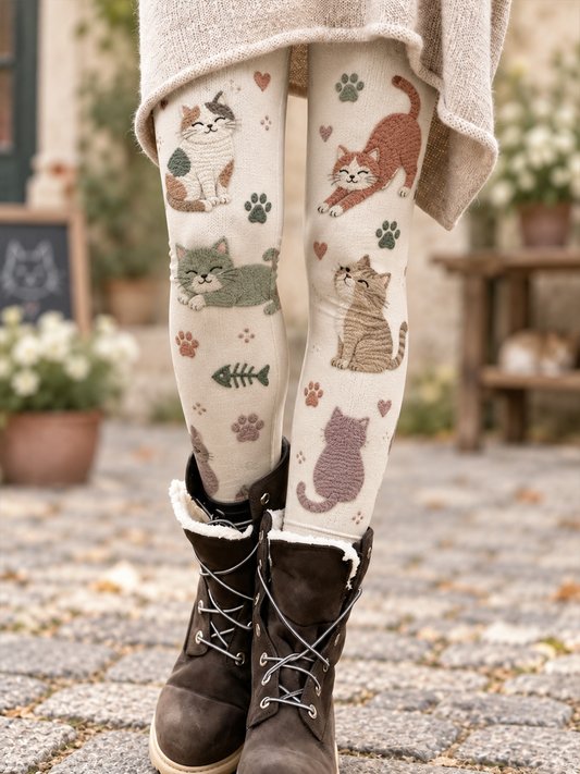 Women's Fall/Winter Art Printed Velvet Leggings
