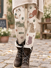 Women's Fall/Winter Art Printed Velvet Leggings
