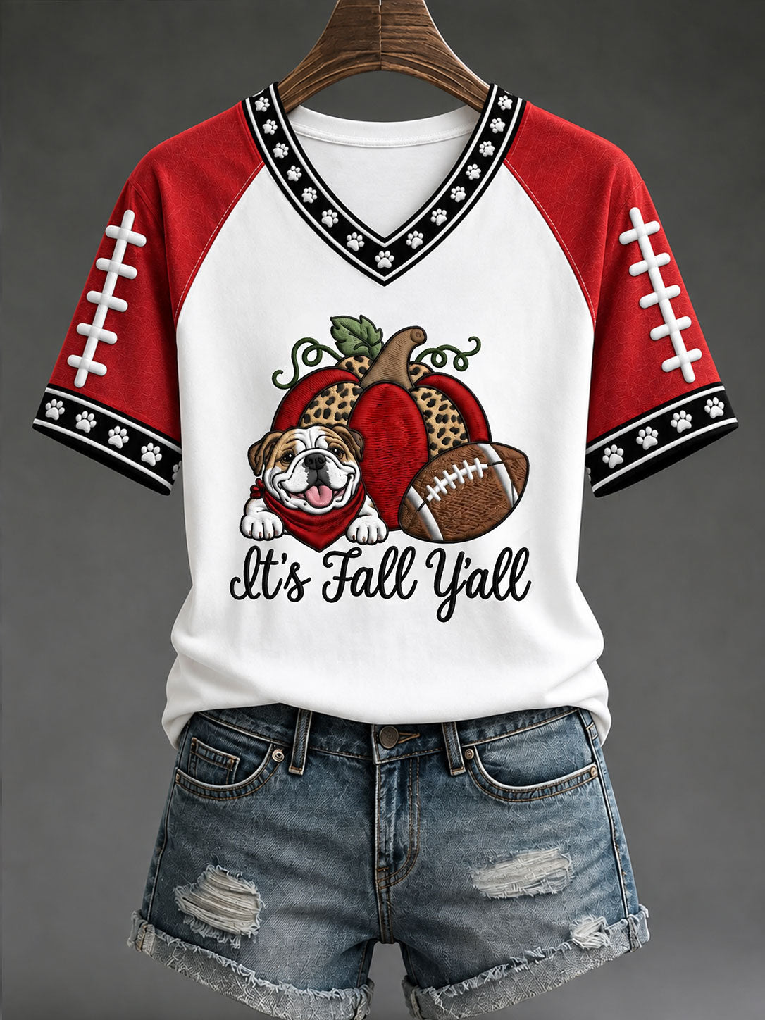 Women's Game Day Football Printed Casual T-Shirt