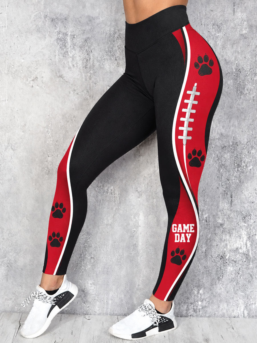 Women's Game Day Football Printed Casual Leggings