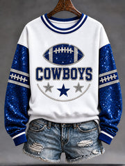 Women's Cowboys Football Fans Lovers Gameday Casual Regular Sweatshirt