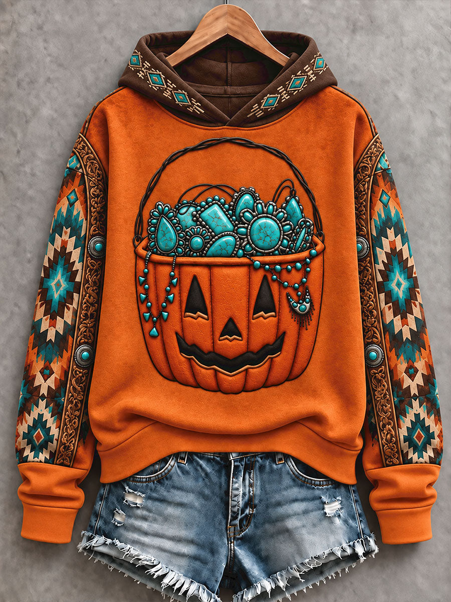 Women's Western Halloween Art Printed Hoodie