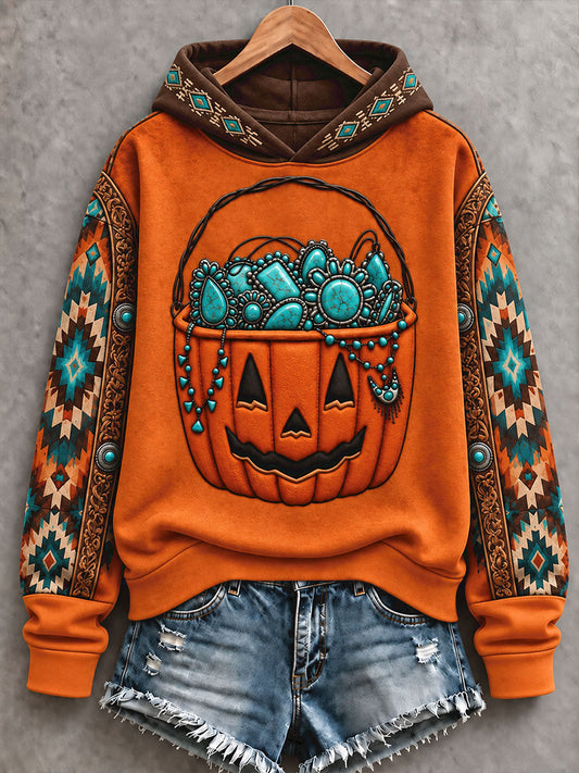 Women's Western Halloween Art Printed Hoodie