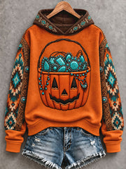 Women's Western Halloween Art Printed Hoodie