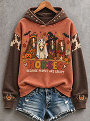 Women's Western Halloween Art Printed Hoodie