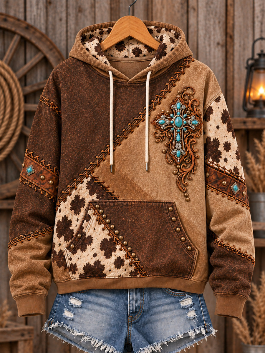 Women's Christian Cross Print Hoodie