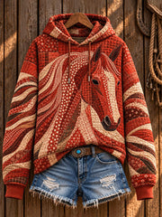 Women's Horse Print Regular Sweatshirt