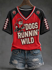 Women's Game Day Football Printed Casual T-Shirt