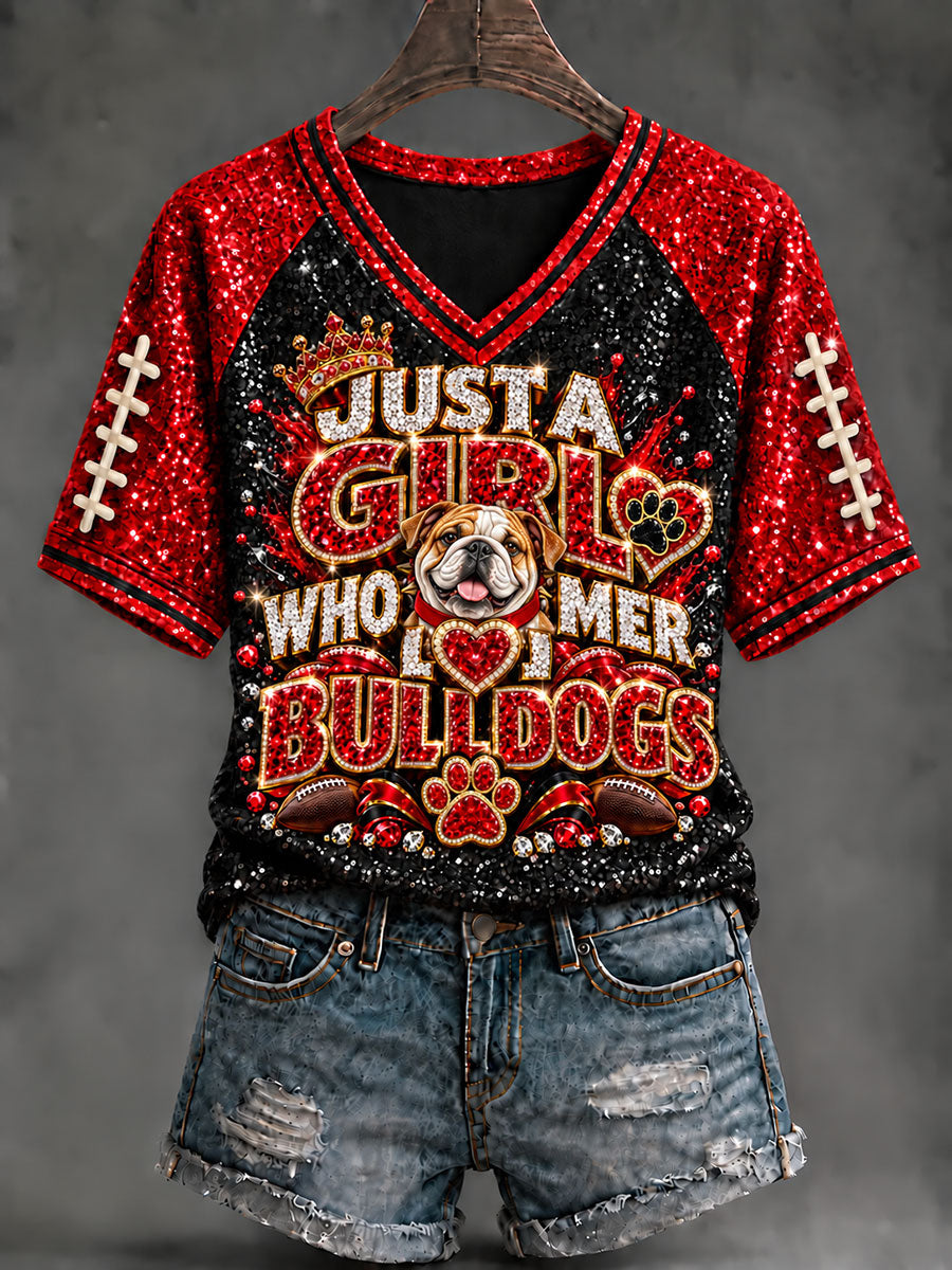 Women's Game Day Football Printed Casual T-Shirt