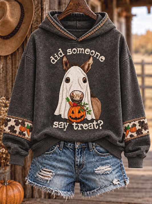 Women's Western Style Halloween Animals Art Printed Sweatshirt