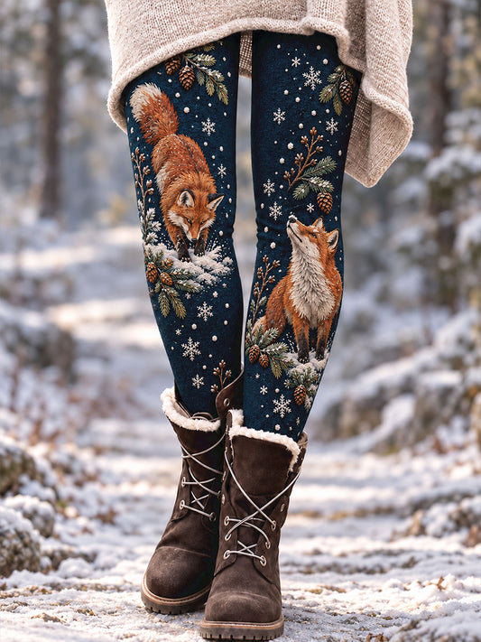 Women's Winter Animals Art Printed Leggings