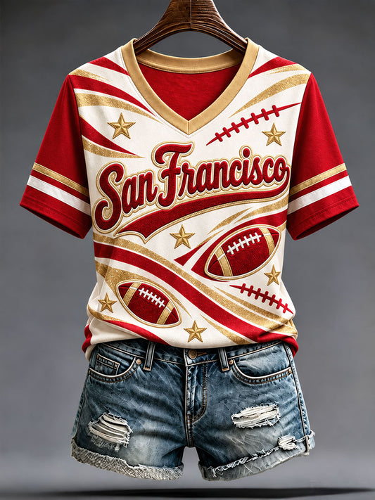 Women's Football Gameday Gift For Football Fans Short-Sleeved T-Shirt