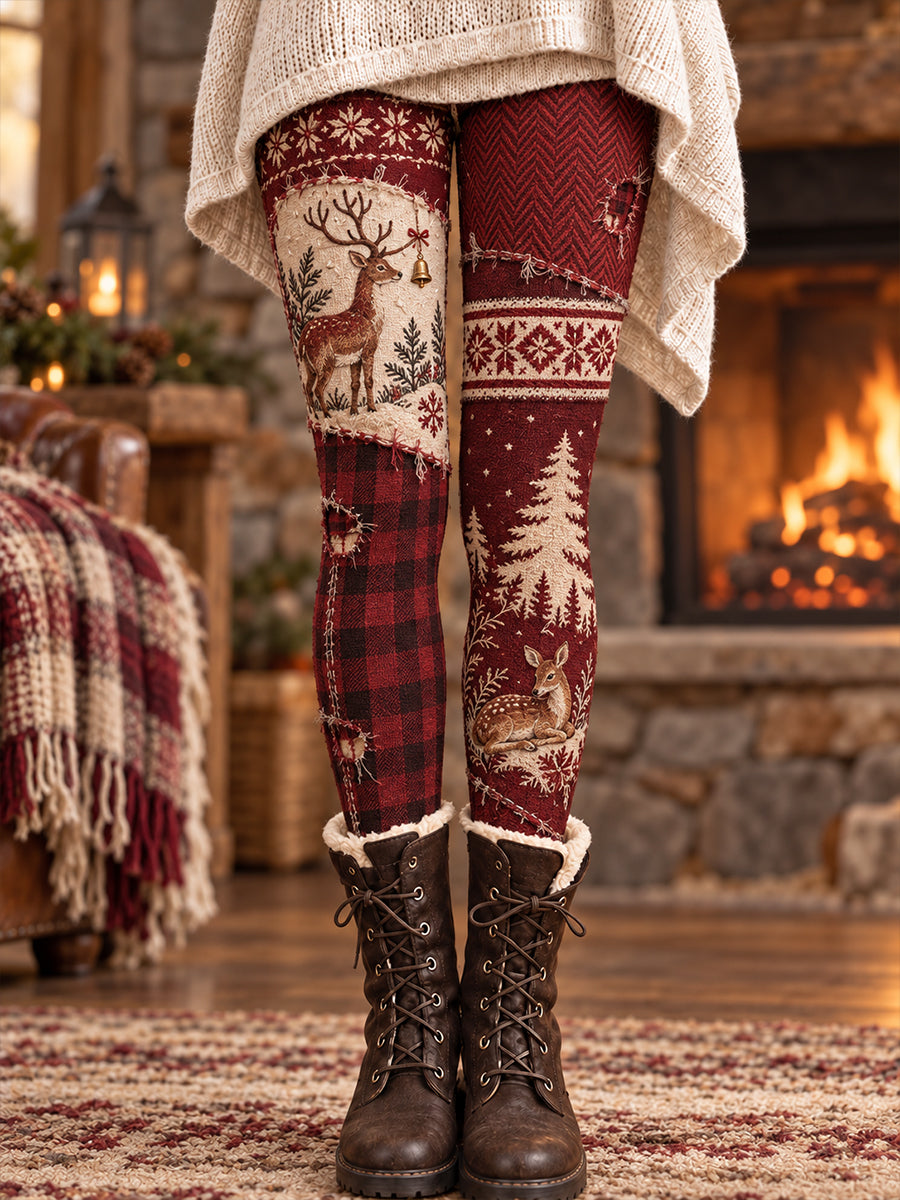 Women's Winter Animals Art Printed Leggings