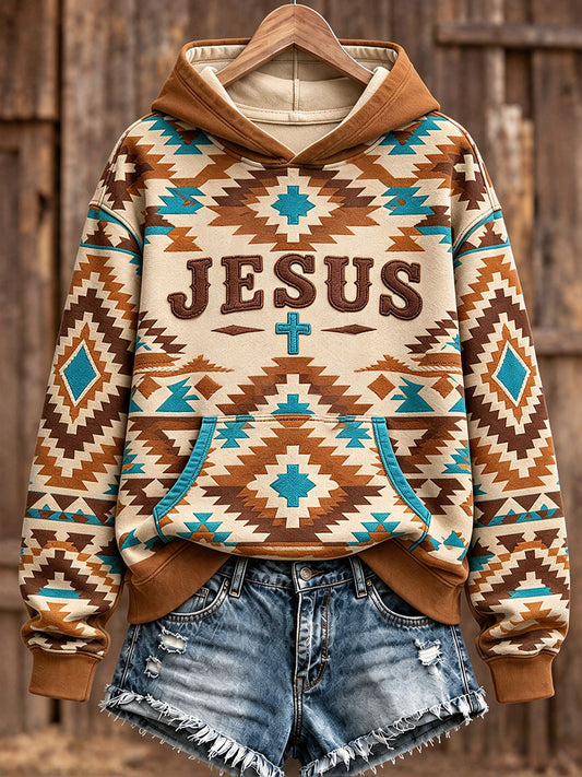 Women's Western Jesus-themed hoodies
