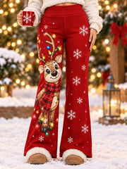 Women's Christmas Deer Print Pants