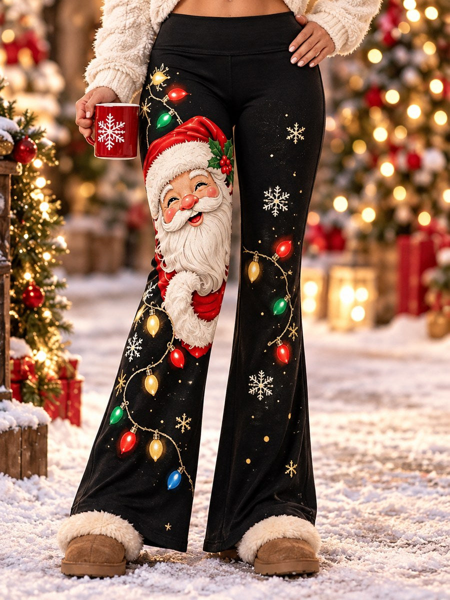 Women's Christmas Santa Claus Print Pants