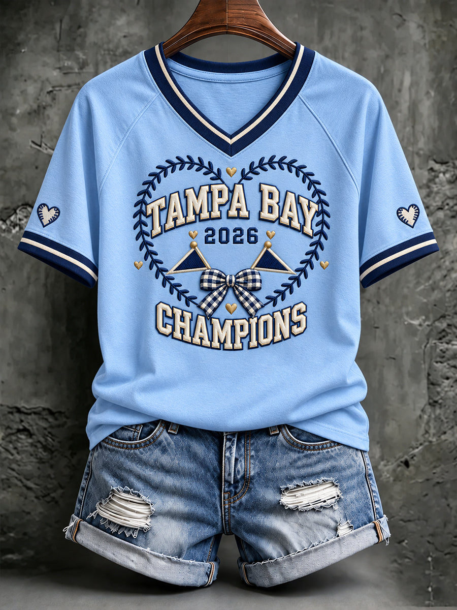 Women's Tampa Bay Baseball Lover Printed T-shirt