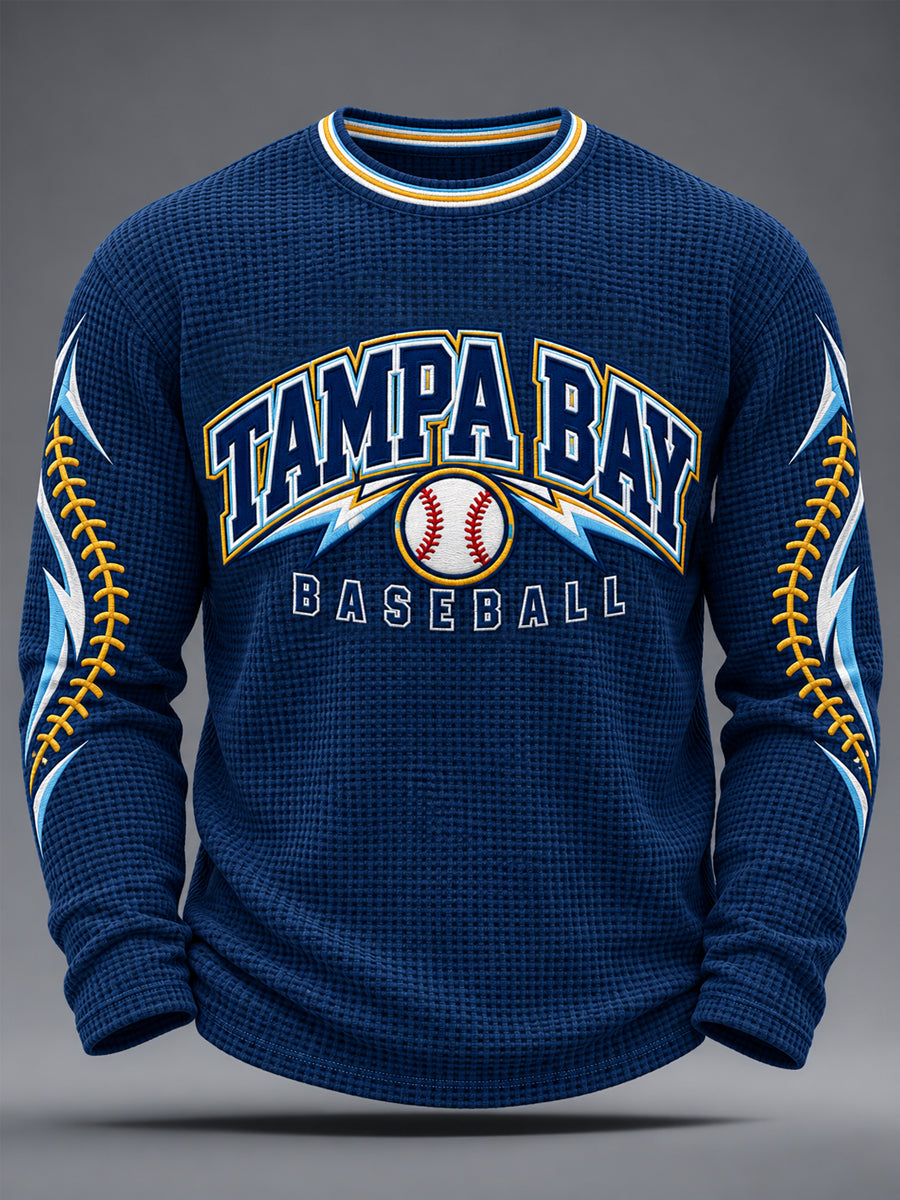 Men's Gift For Baseball Fans Casual Waffle Long Sleeve T-Shirt