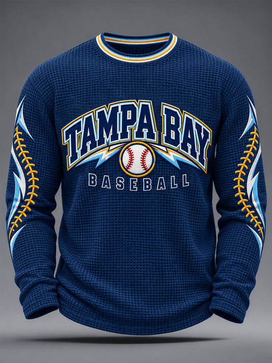Men's Gift For Baseball Fans Casual Waffle Long Sleeve T-Shirt