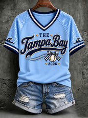 Women's Tampa Bay Baseball Lover Printed T-shirt