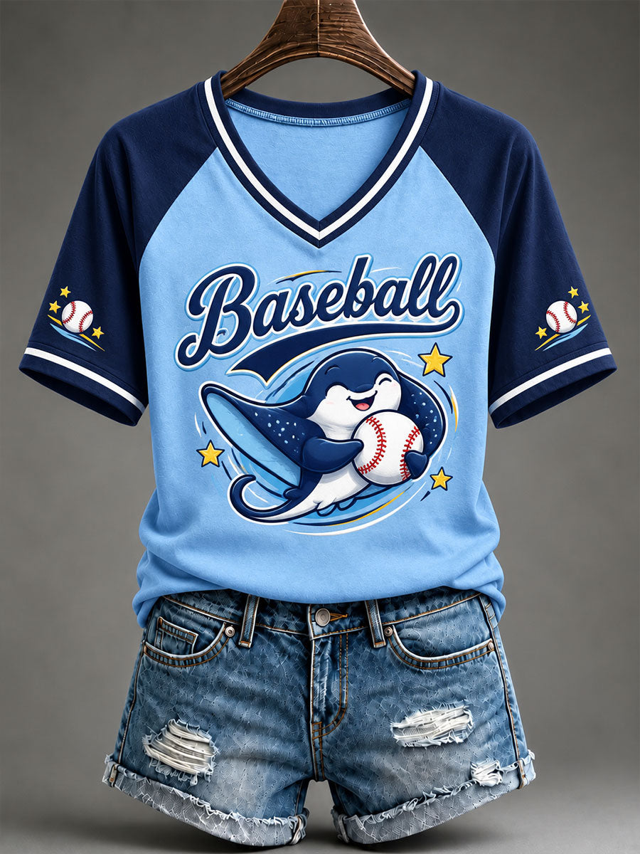 Women's Gift For Baseball Fans Casual Short-Sleeved T-Shirt