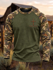 Men's Christian Cross Print Sweatshirt
