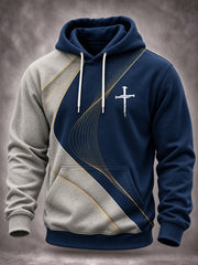 Men's Christian Cross Art Hoodie with Pockets