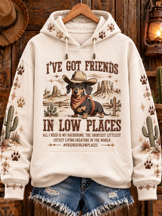 Women's Western Dachshund Printed hoodie