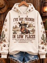 Women's Western Dachshund Printed hoodie