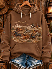 Women's Western Dachshund Printed hoodie