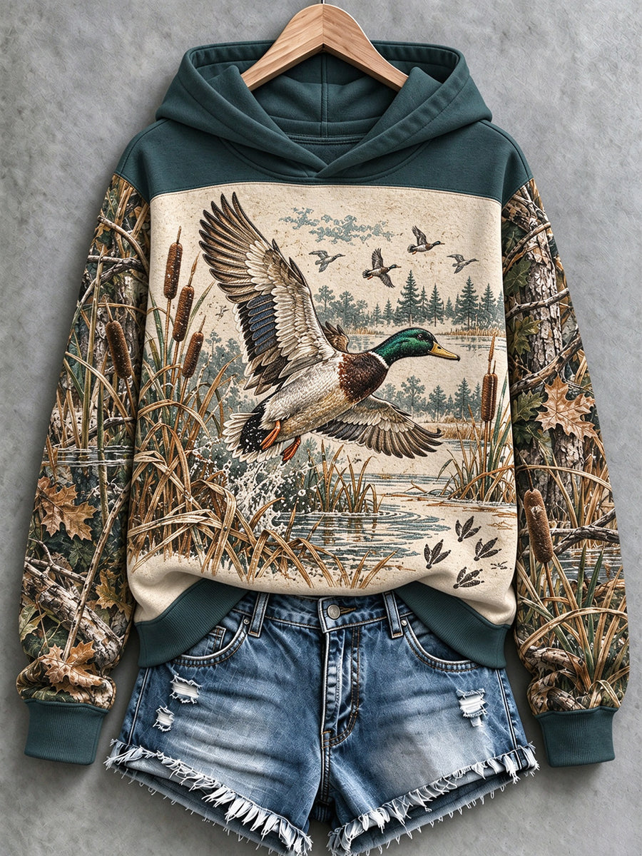 Women's Vintage Hunting Camo Print Casual Sweatshirt