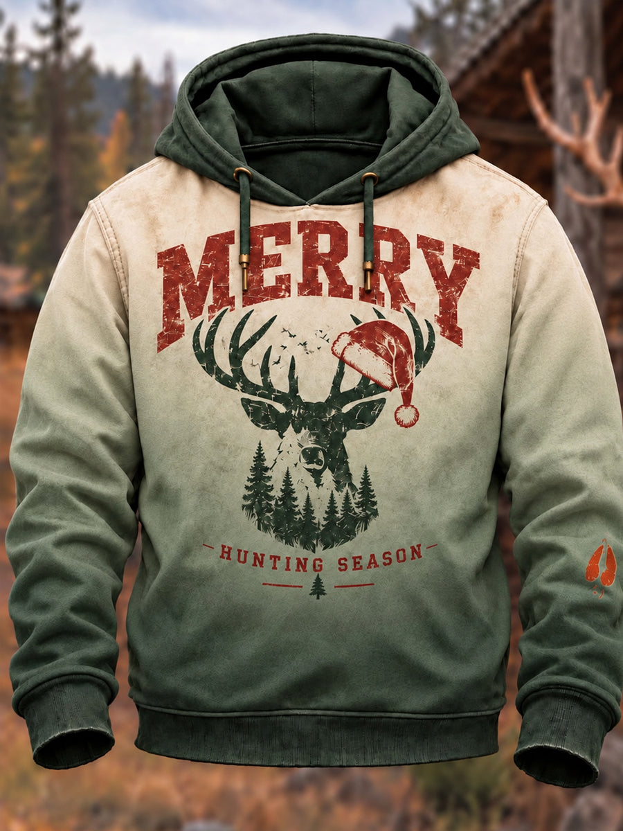 Men's Vintage Merry Hunting Season Hoodie