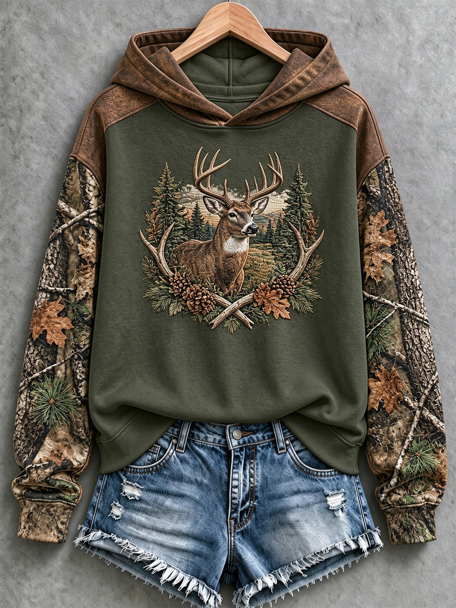 Women's Vintage Hunting Camo Print Casual Sweatshirt