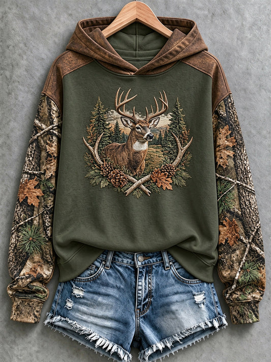 Women's Vintage Hunting Camo Print Casual Sweatshirt